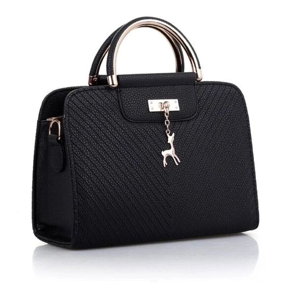Women's Fashion Embossed Handbag Korean Version Simple Deer Shoulder Bag - Picture 2 of 3